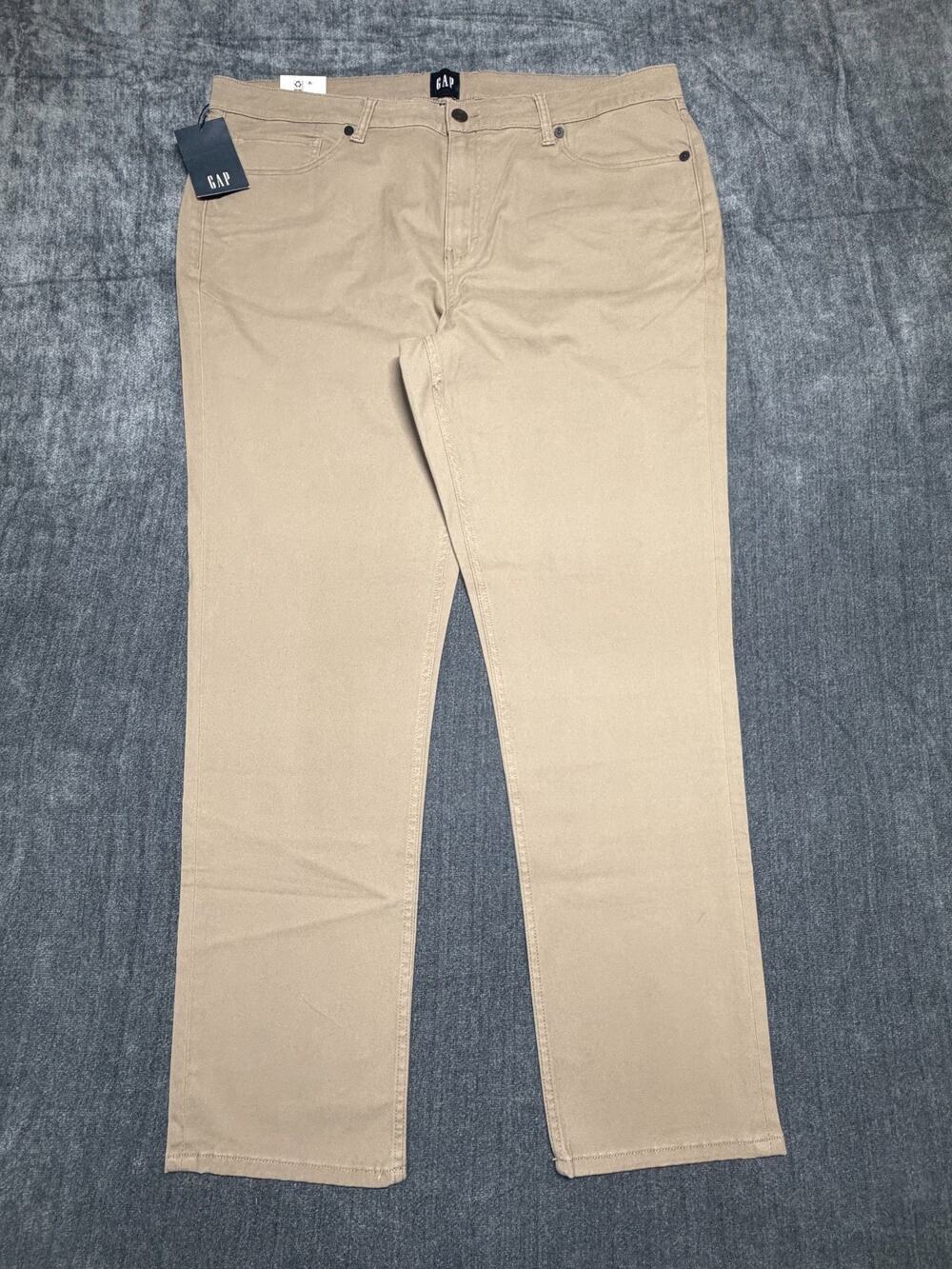 NWT Gap Slim Fit Stretch Twill Pants Men's 40x30 Khaki Zip-Fly Classic 5-Pockets